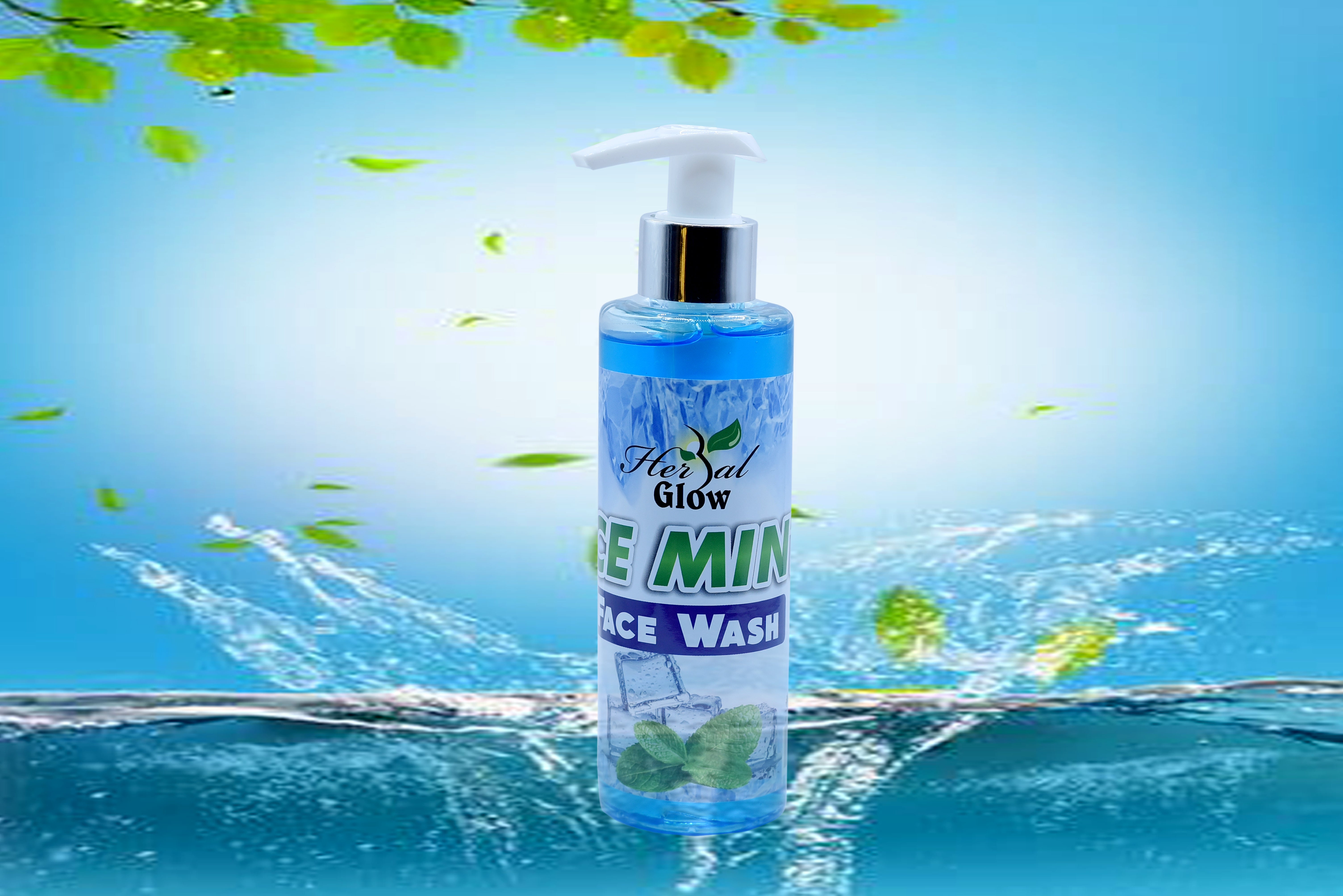 Ice Mint Face Wash - Refreshing Cleanser for Clear, Smooth Skin by Herbal Glow