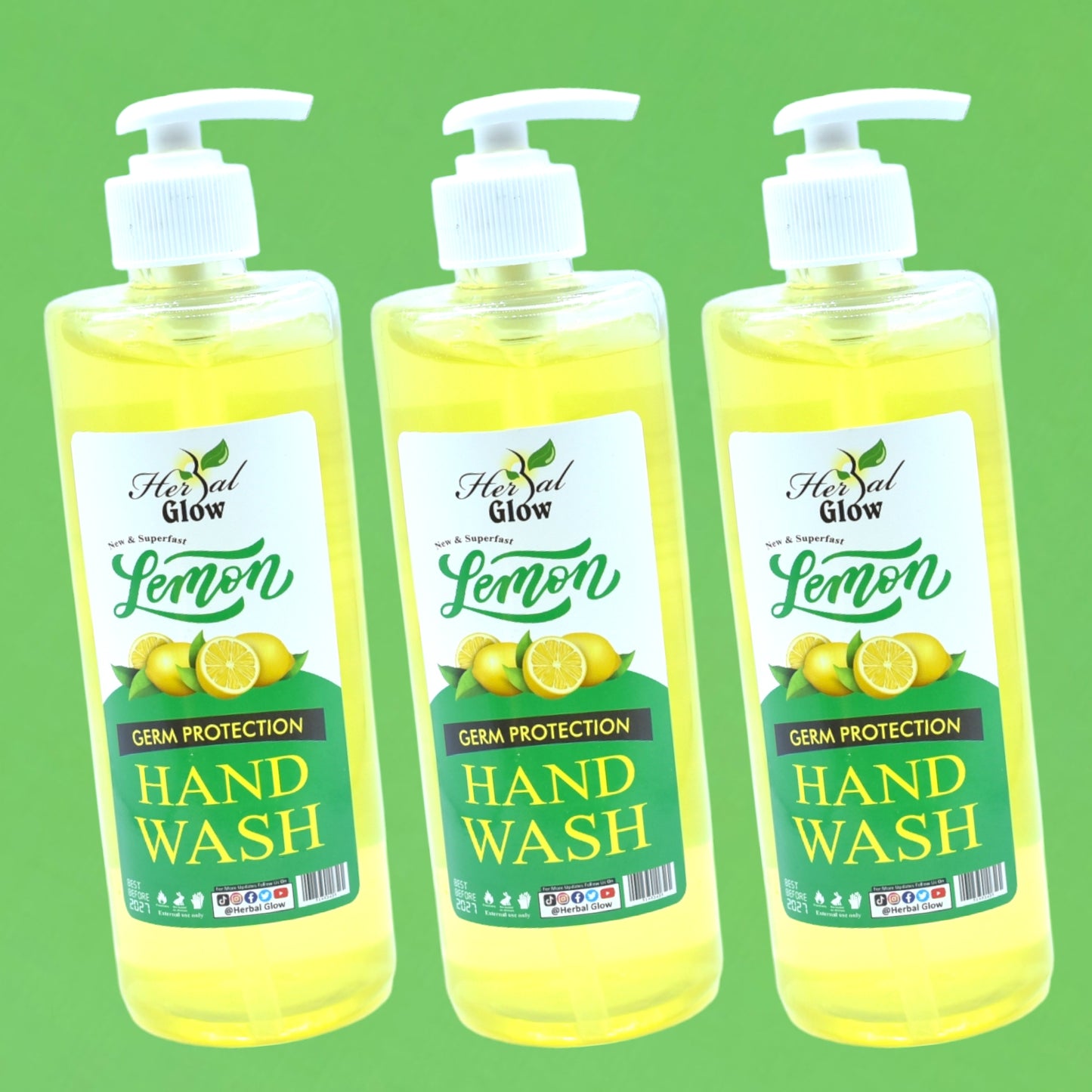 Lemon Hand Wash - Refreshing Citrus Cleans by Herbal Glow